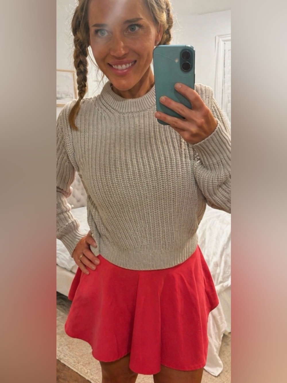 Abercrombie & Fitch XS Gray Cropped Mock Neck Knit Sweater Like New
